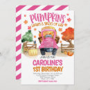 Search for pink pumpkin birthday invitations Autumn birthday party