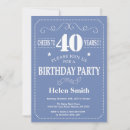 Search for blue 40th birthday invitations Cheers to 40 years