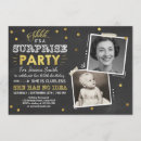 Search for suprise party invitations Black and gold