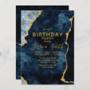 Search for blue and gold party invitations Geode gemstone