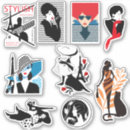 Search for red black and white stickers Cartoon