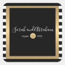 Search for black white striped wedding stickers Gold