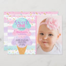 Search for ice cream 1st birthday invitations Sweet one birthday