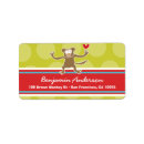 Search for monkey birthday return address labels Cute