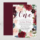 Search for burgundy 1st birthday invitations Floral