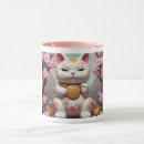 Search for good fortune cat mugs Maneki neko