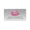 Search for pink lips return address labels Trendy