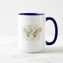 Search for gold logo mugs Wonder woman symbol