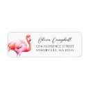 Search for birthday pool party return address labels Pink flamingo