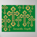 Search for emeralds posters Green and gold