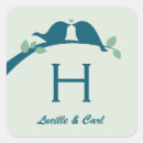 Search for lovebird wedding stickers Blue
