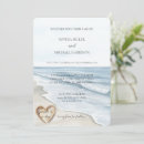 Search for hearts in the sand wedding invitations Ocean