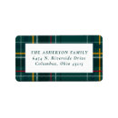 Search for green plaid return address labels Classic