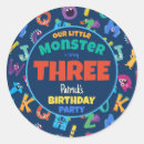 Search for little monster birthday stickers Monsters