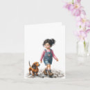 Search for red dog art cards Dachshund