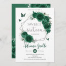 Search for emerald green sweet 16 invitations Butterflies