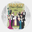 Search for vintage happy new year stickers Gold