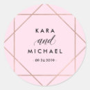 Search for modern geometric wedding stickers Pink