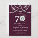 Search for 70th with bling birthday invitations Modern