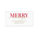 Search for merry and bright return address labels Elegant
