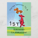 Search for dogs 1st birthday invitations Funny
