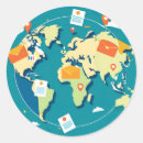 Search for world map round stickers Travel