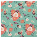 Search for teal and coral fabric Flowers