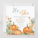 Search for pumpkin gender reveal invitations Boy or girl