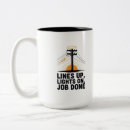 Search for lineman coffee mugs Power line worker