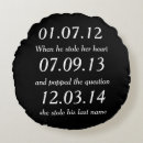 Search for wedding date cushions Bride and groom