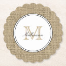 Search for burlap coasters Monogrammed