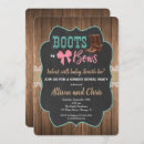 Search for boots or bows gender reveal invitations Baby