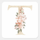 Search for letter t monogram stickers Floral