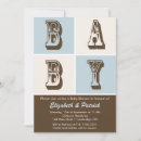 Search for brown and blue baby shower invitations Rustic