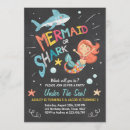 Search for shark or mermaid invitations Under the sea