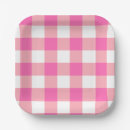 Search for pink gingham plates Rustic