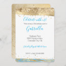 Search for aqua gold invitations White