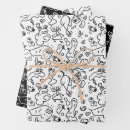 Search for doodle drawing wrapping paper Black
