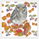 Search for fall leaves stickers Owl
