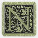 Search for monogram letter n stickers William morris