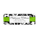 Search for lime green and black return address labels Damask