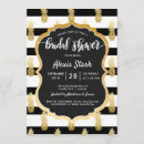 Search for faux gold bridal shower invitations Black and white