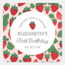 Search for strawberry birthday stickers Red