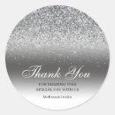 Search for silver thank you wedding stickers Glitter