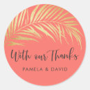 Search for golden thank you stickers Bride and groom