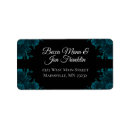 Search for dark teal return address labels Floral