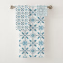 Search for moroccan pattern bath towels Blue and white