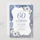 Search for blue 60th birthday invitations Silver