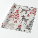 Search for red and silver christmas wrapping paper Reindeer