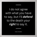 Search for voltaire posters Freedom of speech